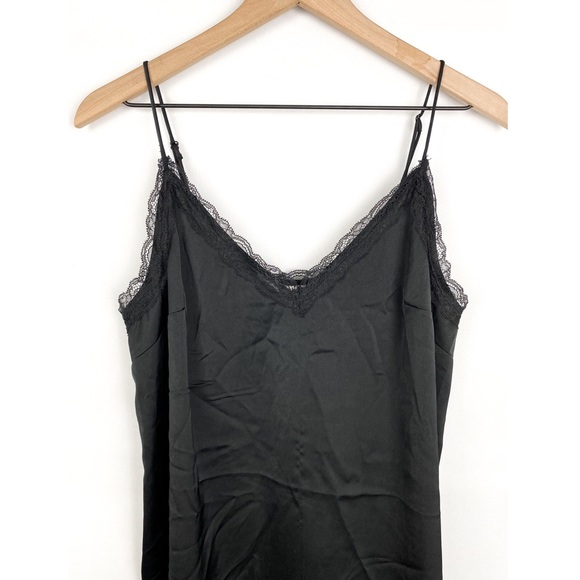 H&M Silky Lace Mini Slip Dress, Black - Size M - Picture 3 of 6